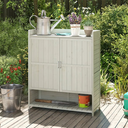 mishalfabrics Wooden Garden Shed, Tool Storage Cabinet with 3 Shelves, Asphalt Sloped Roof