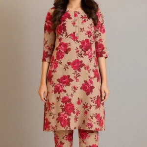 2PC Monochrome Lawn Suit – Sleek & Minimal Summer Look